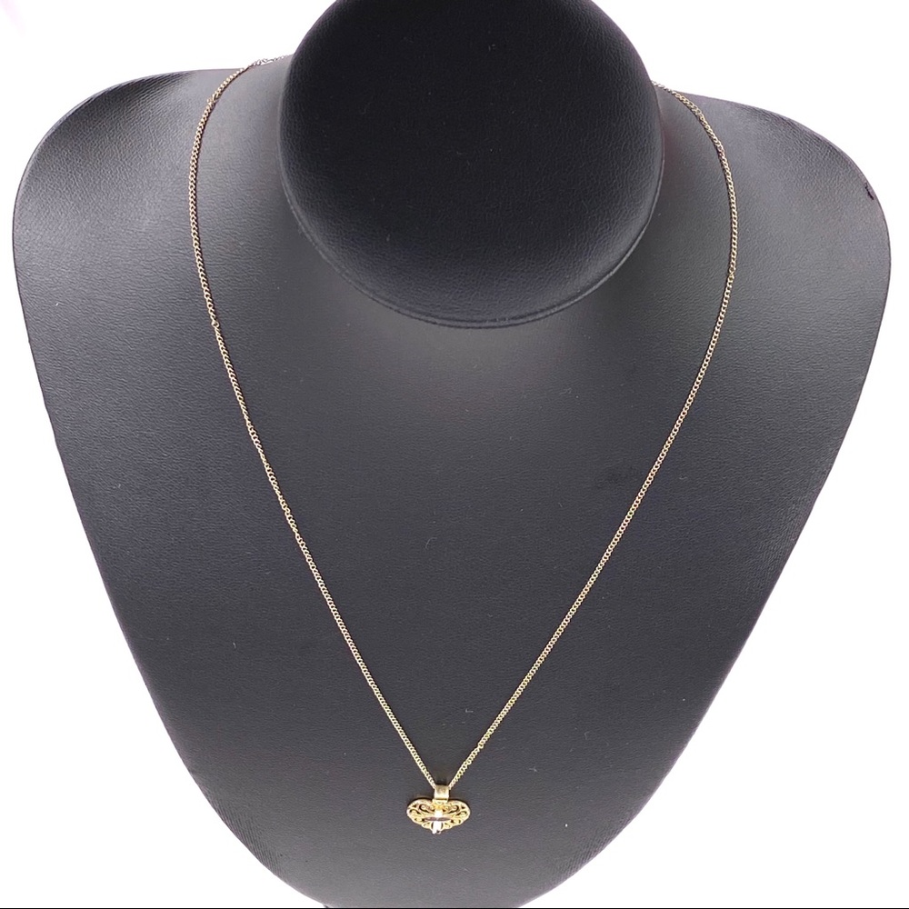 925 STERLING SILVER NECKLACE & GOLD PLATED HEART PENDANT SIZE APPROX 18”